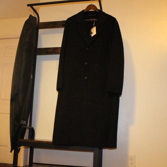100% Mongolian Cashmere Double-Faced Overcoat -- Size S -- Black - Picture 7 of 13